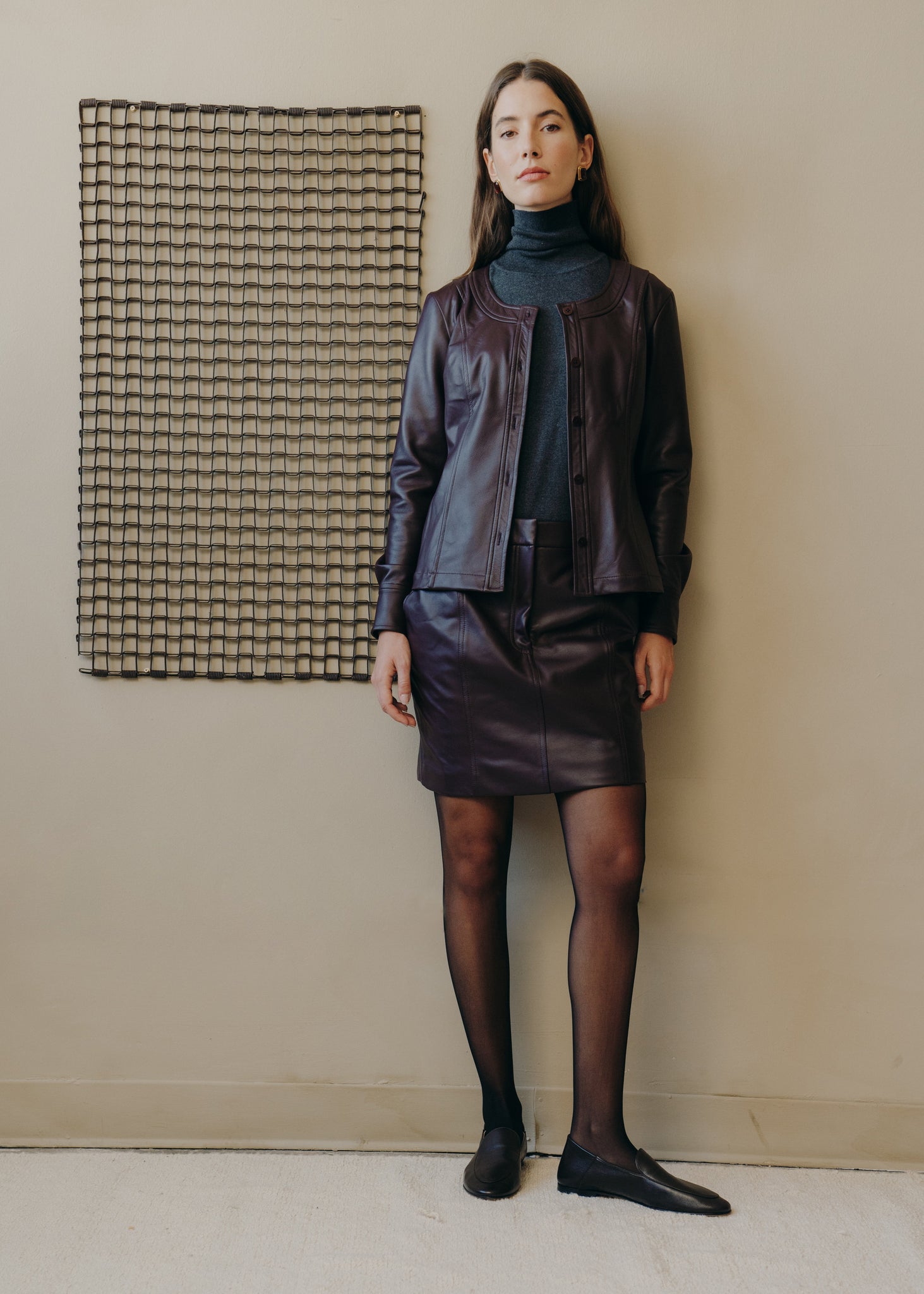 The Emilia Jacket in Oxblood Lamb Leather