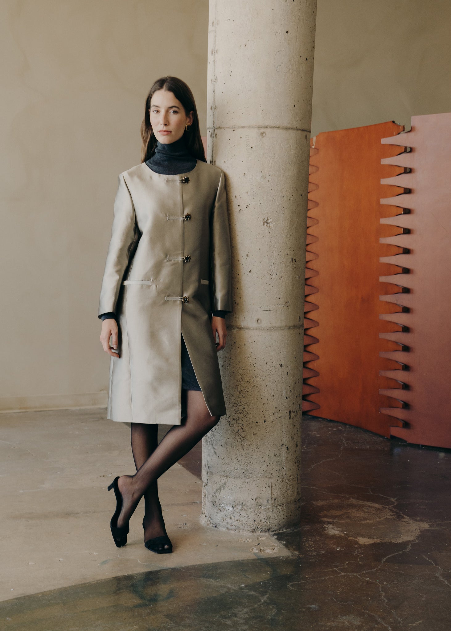 The Liva Coat in Stone