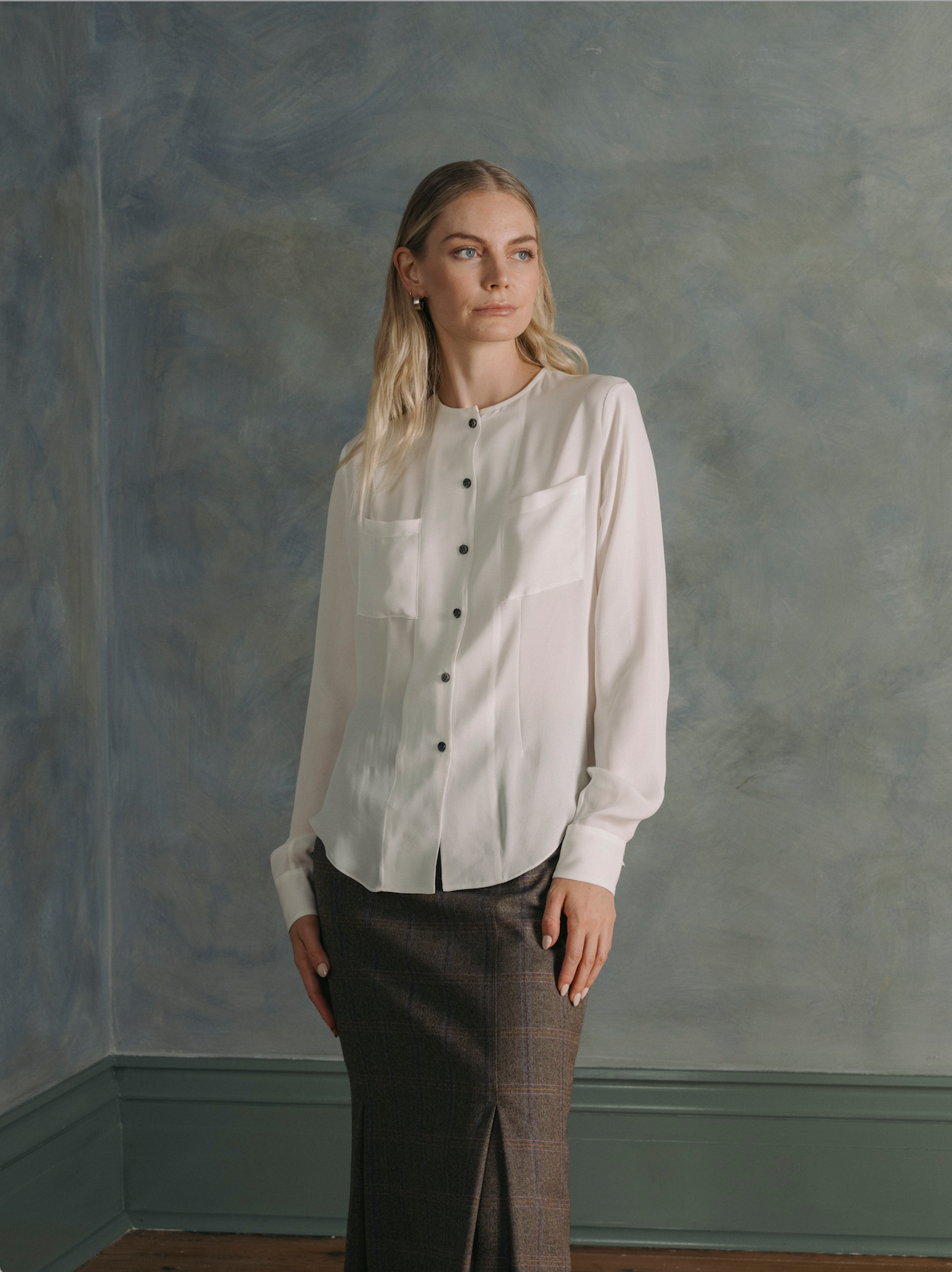 The Georgette Blouse in Ivory